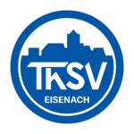 Ein blau-weißes, kreisförmiges Logo mit dem Schriftzug TkSV EISENACH und der Silhouette eines Gebäudes oder einer Stadt - perfekt für alle Handballfans des THW Kiel, die auswärts Karten suchen.