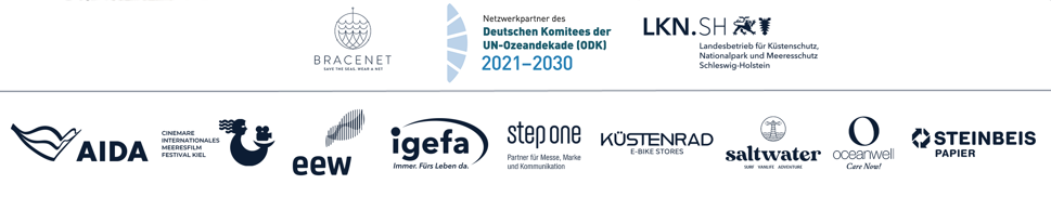 Screenshot 2026-02-24 134931 Eine Reihe von Organisationslogos, darunter Bracenet, AIDA, eew, igefa, stepONE und andere, erscheint mit einem deutschen Text über die UN-Dekade der Meereswissenschaften und die THW Kiel Handball-Bundesliga Saison 2025/2026 För de Küste Clean up.