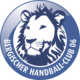 Ein blaues und weißes kreisförmiges Logo mit einem Löwenkopf in der Mitte und dem Schriftzug BERGISCHER HANDBALL-CLUB 06" am Rand.